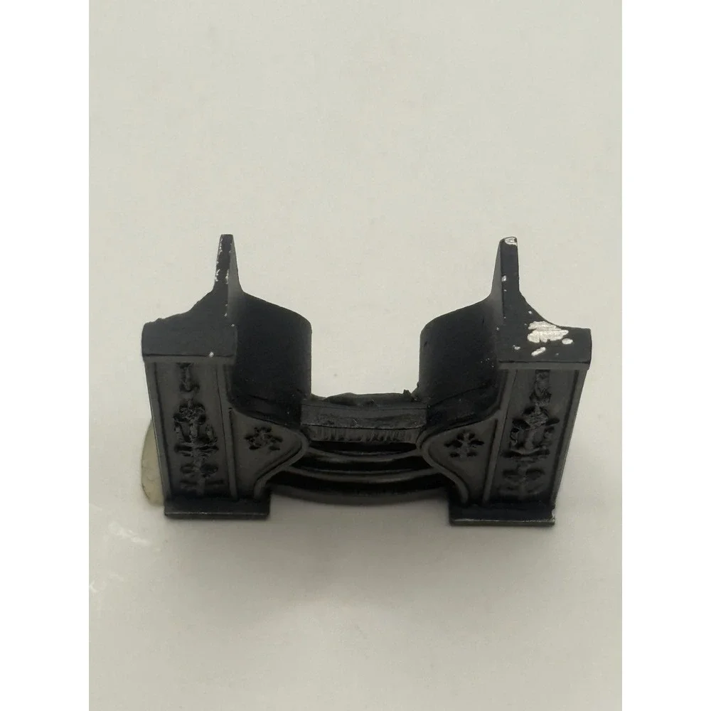 Vintage Dollhouse Fireplace Artisan Signed Black Cast‎ Iron Style 1:12 Scale